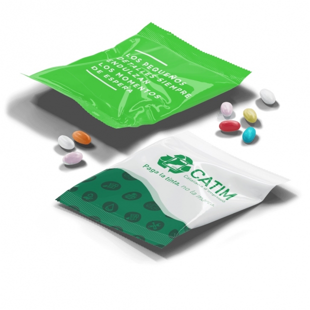 Saldumi 75 gr flowpack iepakojumā ar druku 1krāsā