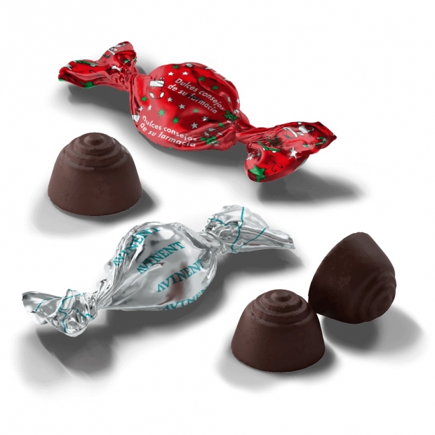 Šokolādes konfektes 4g ar druku 1 krāsā