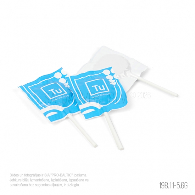 Karamele uz kociņa 5.6g ar druku 1 krāsā