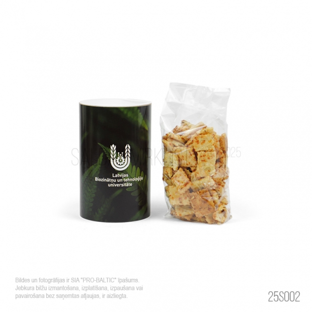 Siera cepumi 300 gr. cilindra kastītē ar druku 25S002